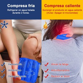 2 Compresas de Gel Frio Caliente, Grande Bolsas de Hielo Gel Térmico con Banda Ajustable, Paquetes de Hielo Deportivo Reutilizable Impermeable para Alivia Dolor Articular Muscular, 43.5x17.5cm