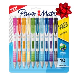 Paper Mate Clearpoint Mechanical Pencils, 0.7mm HB #2 Pencil Lead, 2 Pencils, Assorted Fashion Barrel Colors, 10 Count - Back to School Essentials, Note-Taking, Teacher Supplies