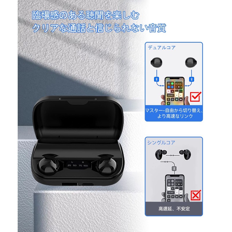 [Day and Night Earphones] Sleeping Earphones, Wireless Single Earphones, Ultra