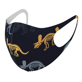 Design 020757 Dinosaurs Mask, Set of 2, Polyester, Washable, Cloth Mask, Unisex