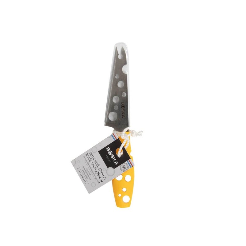 Boska Käsemesser für Halbweichen Käse Mini Cheesy/Käsemotiv/Kunststoff/Edelstahl/Gelb/Silber