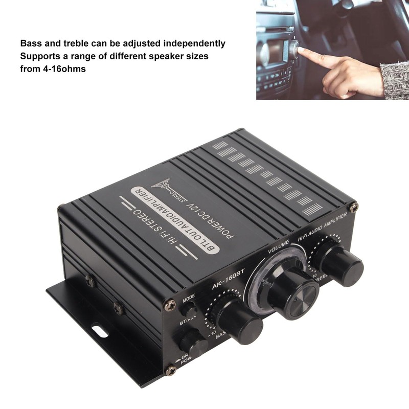 Bluetooth 5.0 Power Amplifier, 200W Stereo Audio Amplifier Receiver, 2