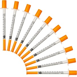 ZVF ZVF 20 Pack 1ml 0.3x8mm Plastic Multiple Uses Measuring Tools, Individually Wrapped, Transparent