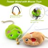 URMYONLY Interactive Cat Toy Wand with Catnip Mouse, Cat Teaser