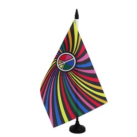 AZ FLAG Rainbow Swirl Table Flag 8.25" x 5.5" Small Office Flag 100% Polyester with 25cm Flag and Black Plastic Base
