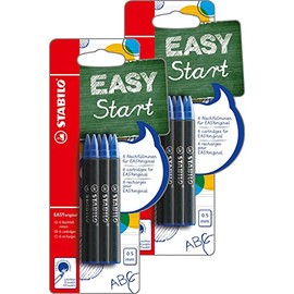 STABILO EASY original Refills – blue (washable) T10 – Set of 6