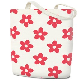 Floral Flower Tote Bag Aesthetic for Women, Birthday Gifts for Teens Friends Wife, Cute Pink Tote Bag Grocery Bag Foldable Bag Shopping Bag Reusable Tote Bags With Handles -shu04