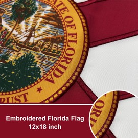 Bradford Florida Flag LET US ALONE Original Florida Flags 3x5 ft, Embroidered First Governor FL LET US ALONE State Flags with 2 Brass Grommets Heavy Duty for Outside