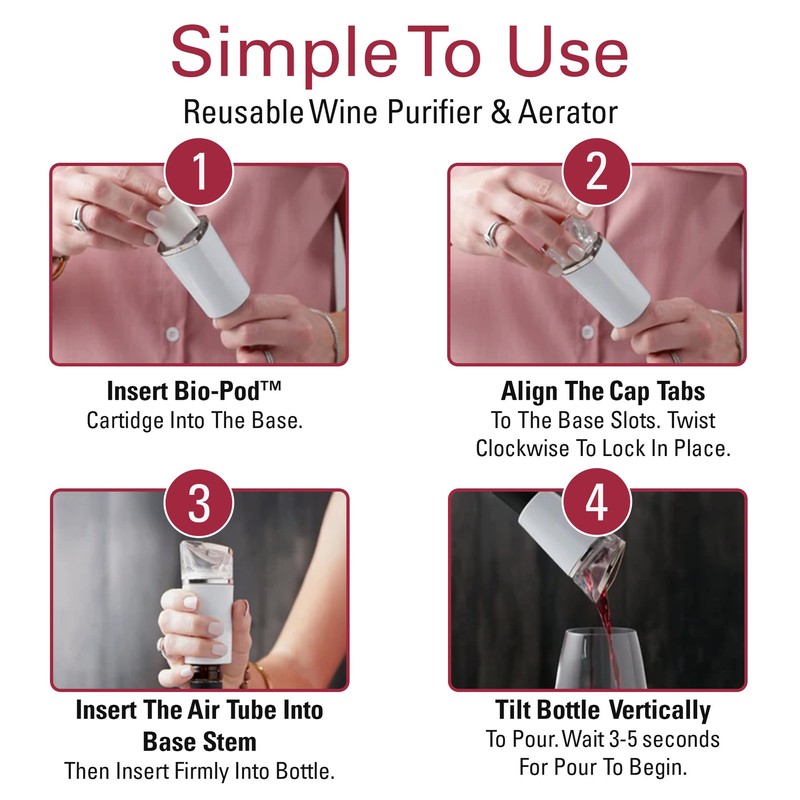 PureWine Phoenix Wine Aerator Pourer Spout - Removes Histamines &