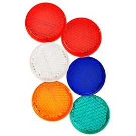 HY-KO Products CMR-10 SELF Adhesive CMR-10-SELF REFLECTORS 1.25 in Multi, 6 Pieces, 1.25", Multicolor
