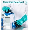 JDL Heavy-Duty Nitrile Chemical Gloves with Nylon Lining, Black Sandy