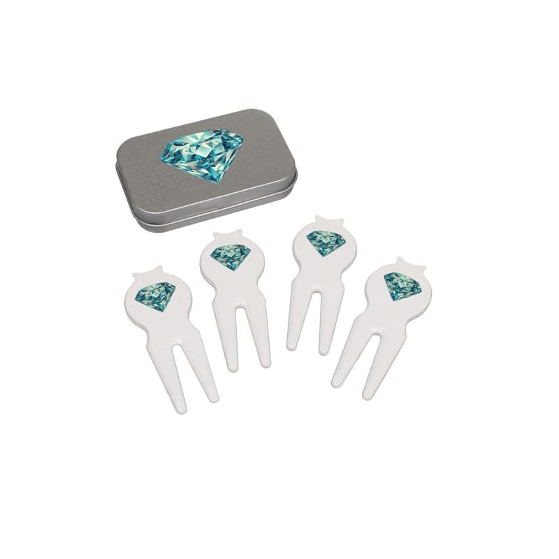 Azeeda 'Fancy Blue Cut Diamond' Golf Divot Tool/Repair Fork Gift