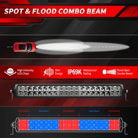 4WDKING LED Light Bar 20 inch Dual Row Light Bar with DT Connector Wiring Harness Kit 200W Flood and Spot Combo Beam Work Light for Truck Jeep Cars Wrangler ATV UTV Boat 4x4 Jeep