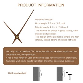 SEWACC 5 Sets Clock Hands Wooden DIY Clock Movement Mechanism Clock Kit Clock Needle Clock Pointer