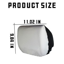 BELOMI 4PCS Car Seat Headrest Cover, Comfortable Breathable Anti-Scratch Dirt-Proof Retractable Multifunctional Auto Head Rest Seat Cushion Pillow Protector Replacement, Universal Fit（White/Black）