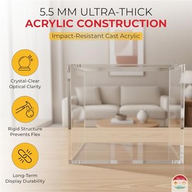 Premium Acrylic ETB Display Case – Thick Crystal Clear Display with 6 Magnet Secure Closure | Compatible with Pokémon ETB Collector Boxes