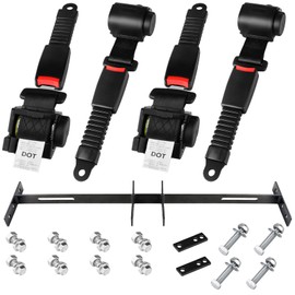 MOSNAI 61 Inch DOT Golf Car Seat Belt for EZGO TXT Club Car DS Yamaha 4 Passenger(2+2), Not Fit Yamaha G2/G9 or 2 Passenger EZGO RXV, Club Car Precedent/Onward, Yamaha G29 Drive/ Drive2