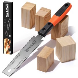 WFOEJEJ Japanese Hand Saw, 6-Inch Double-Edge Pull Saw, SK5 Flexible Blade, 11/17 TPI Blade with Soft Grip Handle for Hardwood & Softwood Woodworking