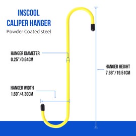 Inscool Brake Caliper Hangers,Brake Caliper Tool with Rubber Tips,Automotive Tools for Mechanics, Mechanic Tool Mechanic Accessories, Work on Brake Axle and Suspesion Systems- 4Pcs (Yellow)