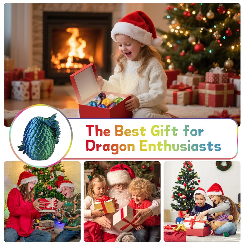 JOMBY 24PCS 3D Printed Dragon Eggs with Dragon Inside, Prefilled