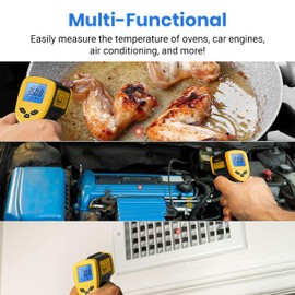 Etekcity Infrared Thermometer, -50°C~610°C(-58°F~1130°F), Non-Contact Digital Laser Temperature Gun with LCD Display,for Cooking/Pizza/Oven/Refrigerator (Not for Human)
