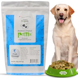 Healthy Dogma - PetMix Dehydrated Dog Food – Fish Dinner with Wild-Caught Alaskan Salmon & Whitefish – Gluten-Free, Skin & Coat Support, Clean Ingredient Dog Food – No Preservatives, (2 lbs)