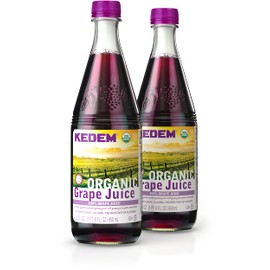 Kedem Organic 100% Grape Juice 22oz (2 Pack) | No Added Sugar, Coloring, Flavoring or Preservatives