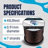 Reaction Tackle Weighted Stainless Steel Trolling Line 45LB- Premium Weighted