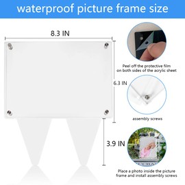 Tikitup 5x7 Grave Waterproof Photo Frame,Decorationfor Cemetery,Memorial Gifts, Sympathy Gift,Pet Photo Frame，Cemetery Decorations (2 PCS)