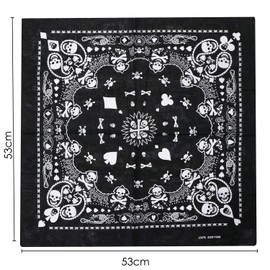 TRIXES Bandana schwarz mit weißen Schädel beidseitig Design-Kopftuch