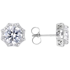 Stunning White Cubic Zirconia Earrings - 7.42ctw for Women