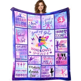 Perfect Dance Gift Blanket for Girls, Teens, Women | Ballet Themed Throw | 50x60 Inch Soft Blanket | Birthday Christmas Thanksgiving Idea