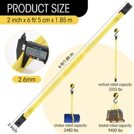 Datanly 6 Pieces Lifting Sling Straps 2 in x 6 ft Polyester Lift Straps Crane Towing Rigging Straps Tree Saver 6600 Lbs Capacity Sling Winch Strap for Moving Furniture