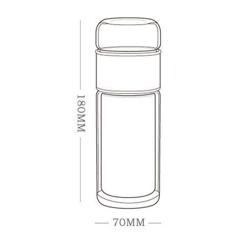 280ml Tea Water Separation Cup Double Layer Insulation Transparent Tea