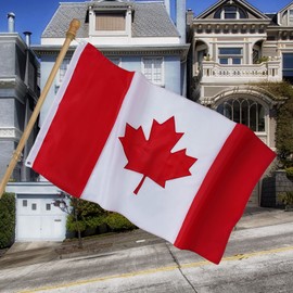 FLAGWIN Canada Flag, 3x5 Canadian Flags Heavy Duty Polyester Embroidered Maple Leaf with Brass Grommets, Vivid Color and Fade Resistant Canada Banner Flag for Indoor/Outdoor