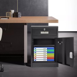 Office Locking File Cabinet, 2 Drawer Office Vertical Files 3Layer Small Locking Cabinet Floor Mount 1 Drawer 17.3*15.4*25.6in Filing Cabinet W/Lock For Office Vertical File Storage Cabinet