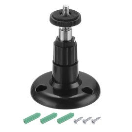 PATIKIL Wall Mount Security Camera Bracket 3.7 Inch, 1 Pack Universal Mounting Plastic Bracket Adjustable Battery Ceiling Mounting, Black