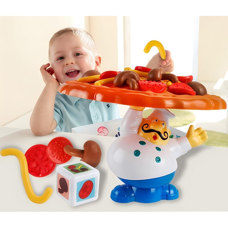 Trisquirrel Topple Pizza Game,Tabletop Balancing Pizza Toy, Poppa's Pizza Pile-Up