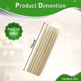 Perfect Stix Corn Dog Sticks. 7.5 inch x 3/16 semi Pointed. Pack of 100 Count