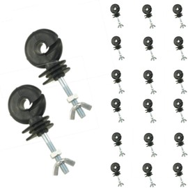 KATSU Electric Fence Ring Insulators 20X Pack, Heavy Duty Galvanised Screw-in Ring Insulators Electric Fence Accessories for Wood Posts, Compatible with Polyrope, Polywire, and Polytape 667105