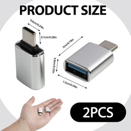 2 Pack USB C to USB Adapter, 10Gbps USB 3.2 Gen 2 Fit Side by Side, Type C Male to A 3.2 Female Adapter Compatible Thunderbolt 4/3, and Other Devices Side-based Design for Simultaneous Use