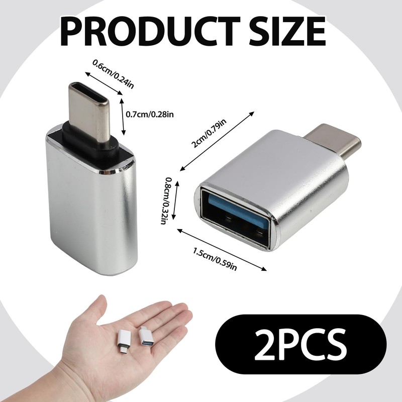 2 Pack USB C to USB Adapter, 10Gbps USB 3.2