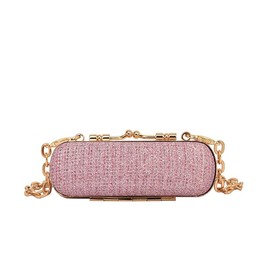 SHIDOW Mini Lipstick Case, Mini Lipstick Bag, Mini Glitter Lipstick Crossbody Bag, with Clip Chain, Women's mini Lipstick Bag(1Pcs Pink)