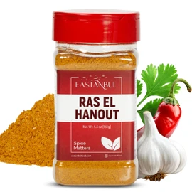 Eastanbul Ras El Hanout Spice, 5.3oz, Meat Seasoning, All-in-One Ras El Hanout Moroccan Spice Blend, North African Baharat Blend, Farm Fresh International Seasonings, Low Sodium, No MSG, No Filler