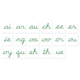 Montessori Phonogram Movable Alphabet: Key Sounds of English (Cursive)