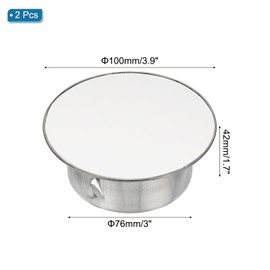 PATIKIL Chimney Hole Cap, 2 Pcs 100mm(3.9 Inch) Adjustable Round Stainless Steel Flue Hole Cover Stove Pipe Cap Pipe Cover for Kitchen Balcony Sewer, Silver Tone