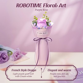 ROBOTIME 3D Puzzle Flower Lavender Rose AF021, Craft Kits for Adults Artificial Flower Bouquet Collection, Plastic Model Kits for Adults, Craft Gifts for Women