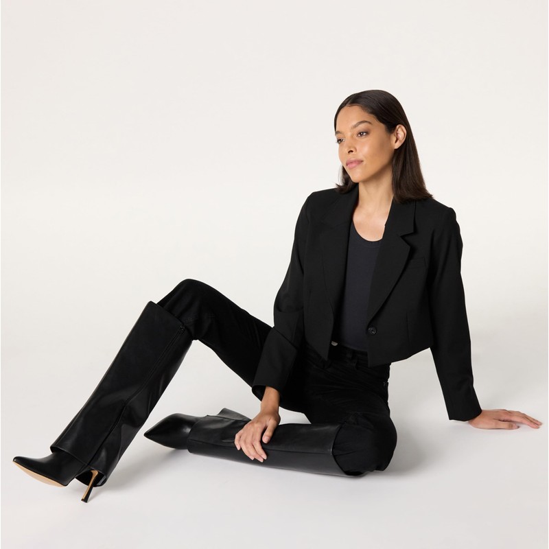 The Drop Women's Jolene Fold Over Tall Boot Black, 8.5