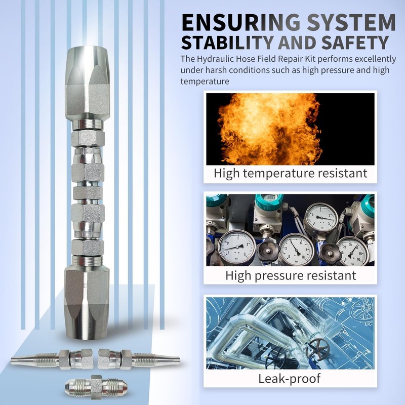 AKM 2-Pack Hydraulic Hose Field Repair Kit,1/2" Inner Diameter Reusable