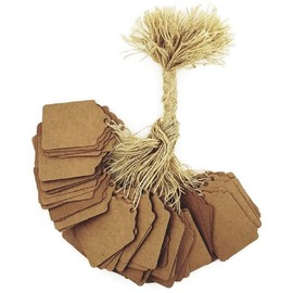100pcs 1 1/4" x 1 7/8" (32 x 47mm) Kraft Gift Marking Tags Price Labels Display Tags Strung for Crafts & Gifts. Personalize & Price Your Merchandise